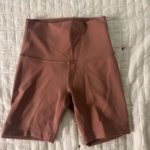 Lululemon Athletica Brown Bike Shorts High-Waisted Stretch